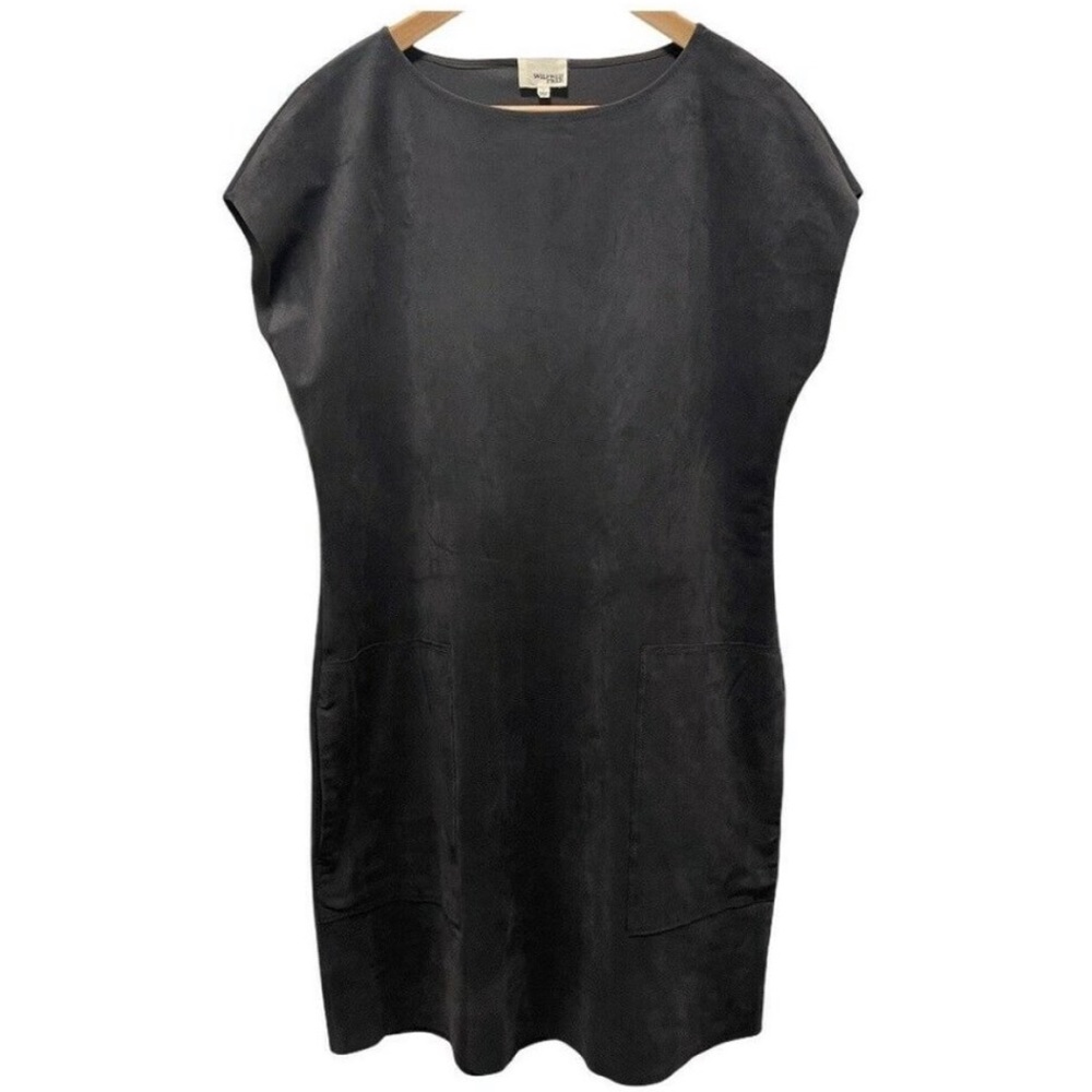 Faux Suede Sleeveless Shift Dress